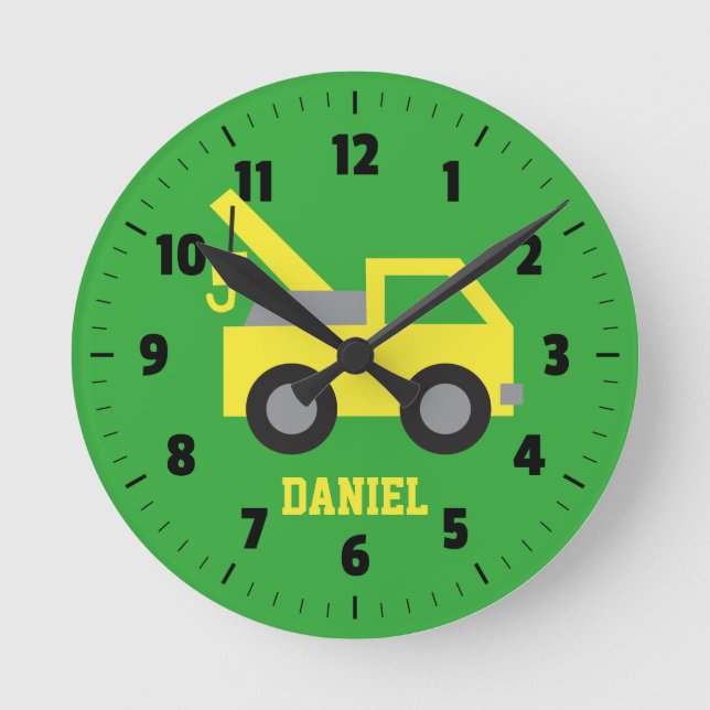 Niedlicher gelber runde wanduhr (Vorderseite)
