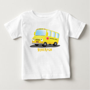 Niedlicher Gelber Schulbus-Cartoon Baby T-shirt
