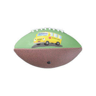 Niedlicher Gelber Schulbus-Cartoon Football