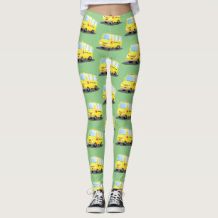Niedlicher Gelber Schulbus-Cartoon Leggings