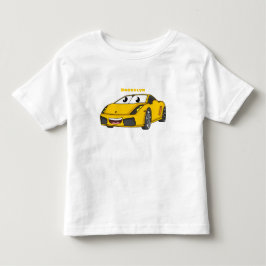 Niedlicher Gelber Sportwagen Cartoon Kleinkind T-shirt