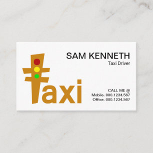 Niedlicher Gelber Taxifahrer Visitenkarte
