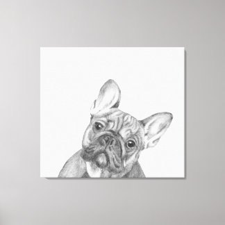 Niedlicher Gemäldedruck von Bulldog 12 Zoll x 12 Z Leinwanddruck