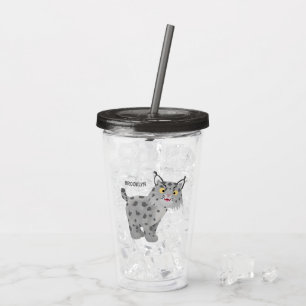 Niedlicher gemeiner Bobcat-Luchs-Cartoon Acryltrinkbecher