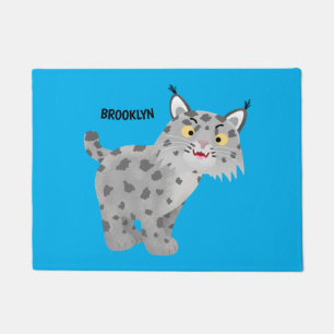 Niedlicher gemeiner Bobcat-Luchs-Cartoon Fußmatte