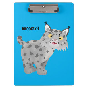 Niedlicher gemeiner Bobcat-Luchs-Cartoon Klemmbrett