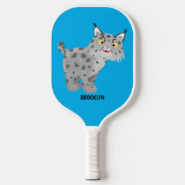 Niedlicher gemeiner Bobcat-Luchs-Cartoon Pickleball Schläger