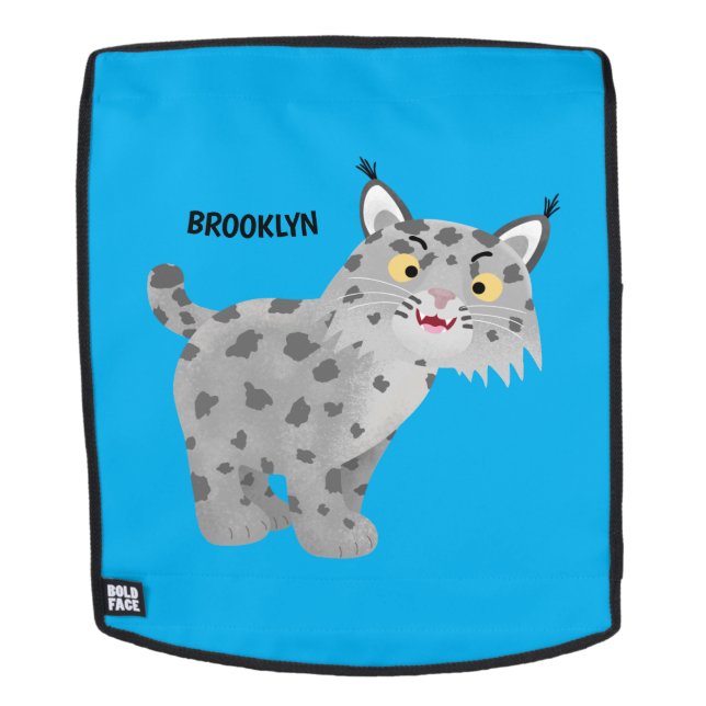 Niedlicher gemeiner Bobcat-Luchs-Cartoon Rucksack (Abnehmbare Front)