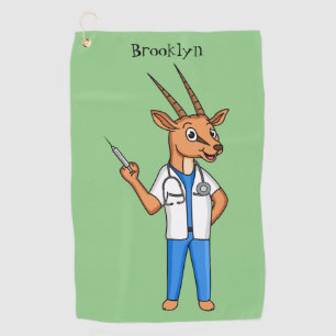 Niedlicher Gemsbok-Antilope-Cartoon Golfhandtuch
