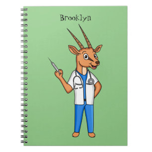 Niedlicher Gemsbok-Antilope-Cartoon Notizblock