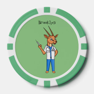 Niedlicher Gemsbok-Antilope-Cartoon Pokerchips