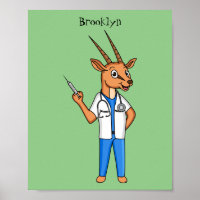 Niedlicher Gemsbok-Antilope-Cartoon