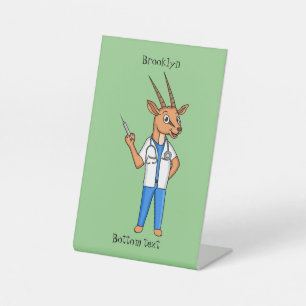 Niedlicher Gemsbok-Antilope-Cartoon Sockelschild
