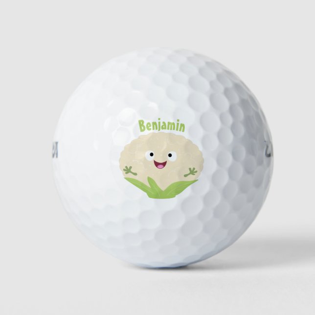Niedlicher Gemüsegarten-Cartoon Golfball (Vorderseite)