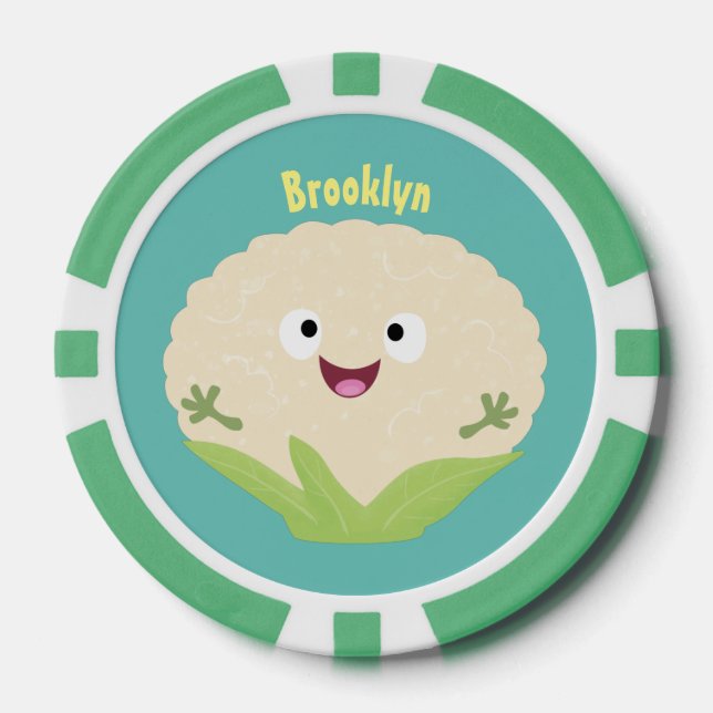 Niedlicher Gemüsegarten-Cartoon Pokerchips (Vorderseite)