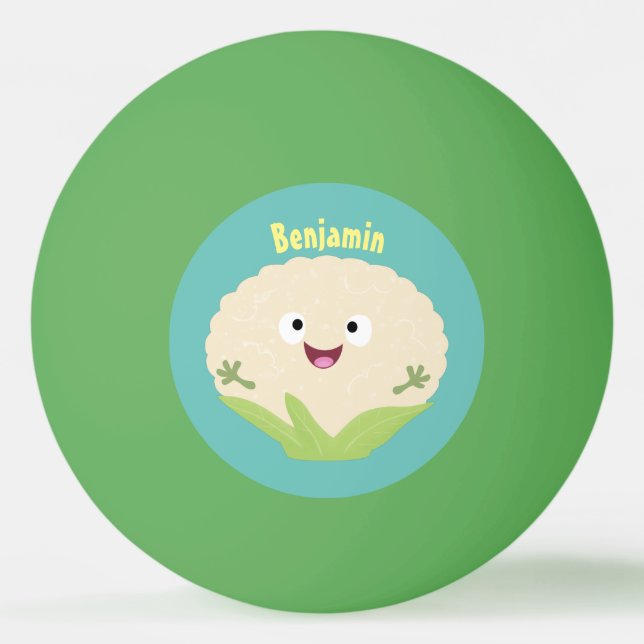 Niedlicher Gemüsegarten-Cartoon Tischtennisball (Vorderseite)