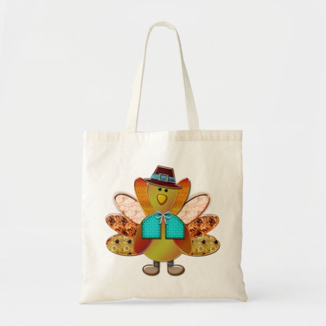 Niedlicher Gemusterter Designer Pilgrim Türkei Tragetasche (Vorne)