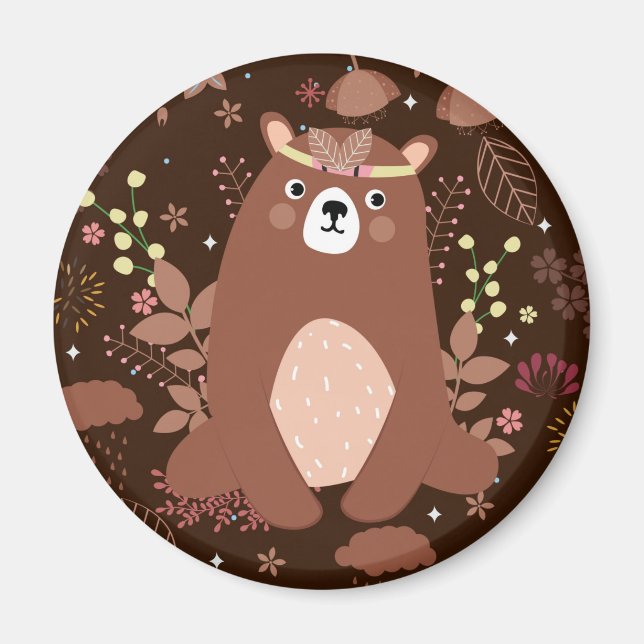 Niedlicher, gemütlicher Bär Magnet (Vorne)