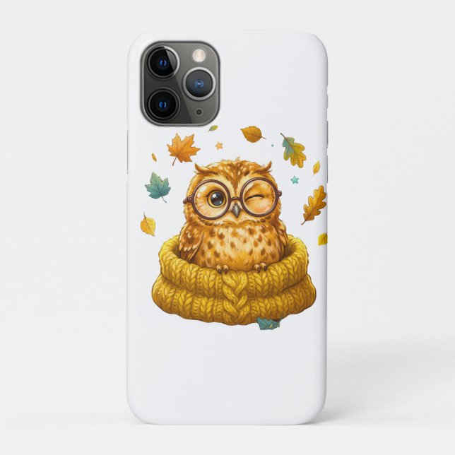 Niedlicher gemütlicher Herbstkauz Gelber Pullover  Case-Mate iPhone Hülle (Rückseite)
