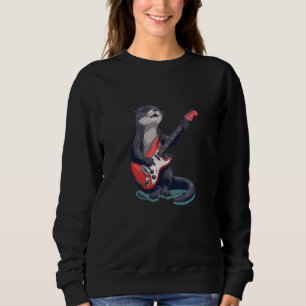 Niedlicher Genuss von Otter mit Gitarre Sweatshirt