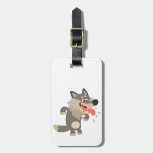 Niedlicher Gepäckträger-Tag für Cartoon Wolf Gepäckanhänger