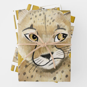 Niedlicher Gepard Geschenkpapier Set
