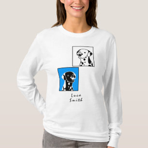 NIEDLICHER GEPUNKTETER BLACK-UND WEISSER HUNDE - B T-Shirt