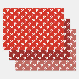 Niedlicher Geschenkkarton (Fragezeichen), rot/weiß Geschenkpapier Set