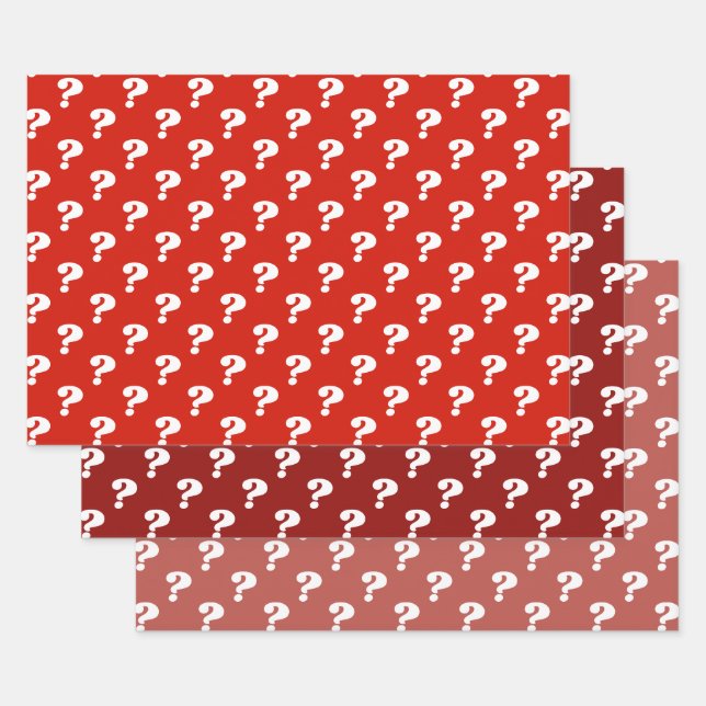 Niedlicher Geschenkkarton (Fragezeichen), rot/weiß Geschenkpapier Set (Set)