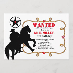 Niedlicher Gewollt Western Cowboy Einladung