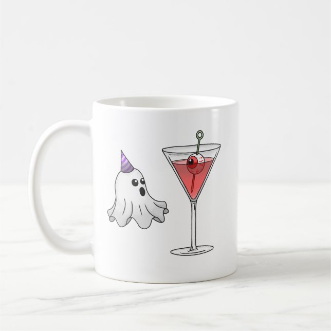 Niedlicher Ghost & Creepy Cocktail Kaffeetasse (Links)