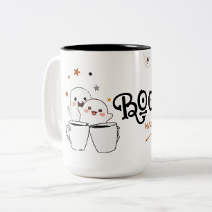Niedlicher Ghost-Kaffee Bootiful Morning Halloween Zweifarbige Tasse