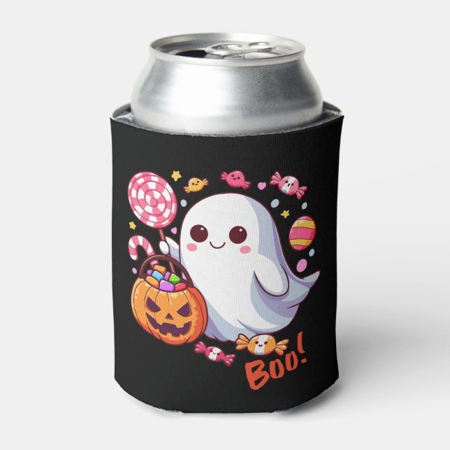 Niedlicher Ghost, Pumpkins und Candy Dosenkühler (Kanne Vorderseite)