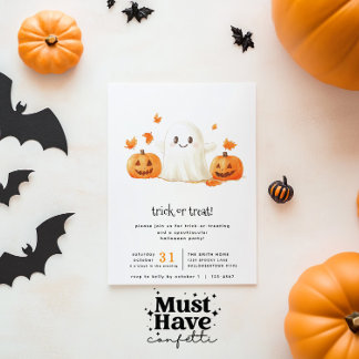 Niedlicher Ghost Spooktacular Trick oder Behandlun Einladung