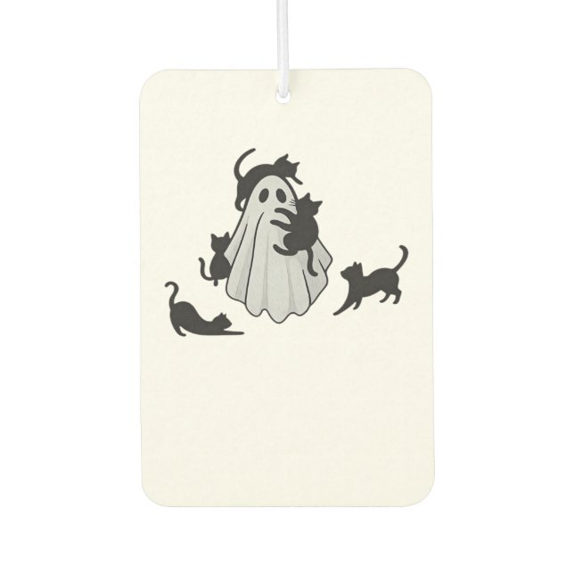 Niedlicher Ghost und Black Cats Klassischer T - Sh Autolufterfrischer (Vorderseite)