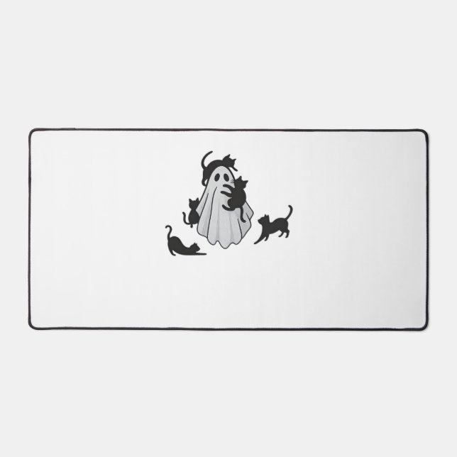 Niedlicher Ghost und Black Cats Klassischer T - Sh Schreibtischunterlage (Vorderseite)