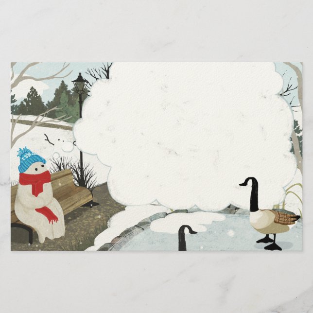 Niedlicher Ghost Winterente Briefpapier (Vorderseite)