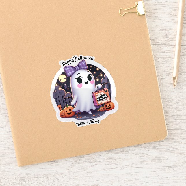 Niedlicher Ghoul-Freund genehmigt Halloween Aufkleber (Notizbuch)