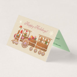 Niedlicher Gingerbread-Xmas-Zug und Flugzeug-Carto