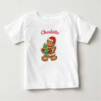 Niedlicher Gingerbrei Cookie personalisierter Name Baby T-shirt