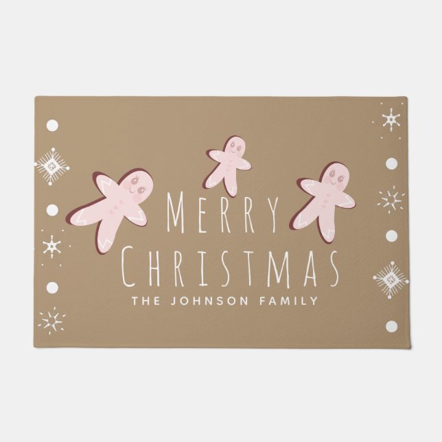 Niedlicher Gingerbrot Hausmann Familienname Fußmatte (Vorderseite)