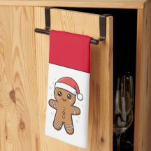 Niedlicher Gingerbrot Mann mit Weihnachtsmannmütze