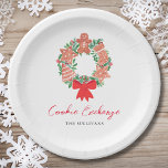 Niedlicher Gingerbrot Weihnachtskrümelverkehr Pappteller<br><div class="desc">Planen Sie einen Cookie-Austausch? Diese niedlichen Teller sind mit einem festlichen Keksschrei in Aquarellfarben und einer modernen Schriftzeichen-Typografie ausgestattet. Einfach anpassbar. In dieser Kollektion finden Sie passende Einladungen und Party-Vorräte. Original Wasserfarbe © Michele Davies.</div>