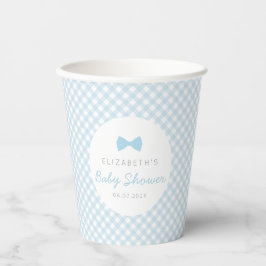 Niedlicher Gingham-Bogen-Krawatte Kinderdusche Pappbecher