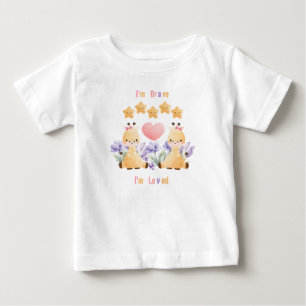 Niedlicher Giraffe Baby-T - Shirt   Ich bin tapfer