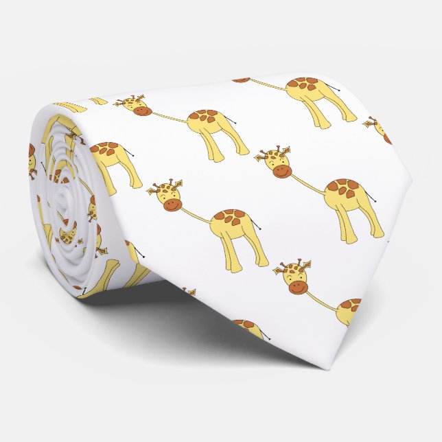 Niedlicher Giraffe-Cartoon Krawatte (Gerollt)