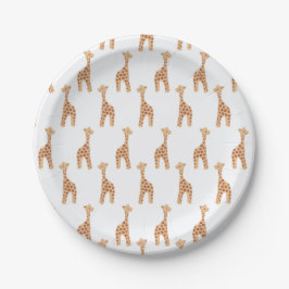 niedlicher Giraffe Cartoon Pappteller