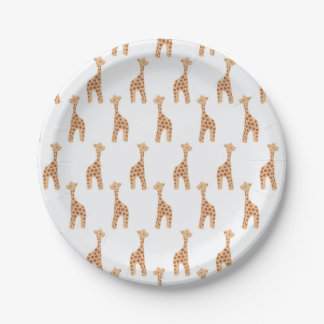 niedlicher Giraffe Cartoon Pappteller