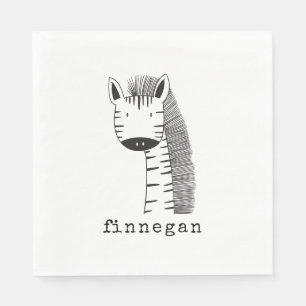 Niedlicher Giraffe Simple Line Illustration Indivi Serviette