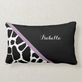 Niedlicher Giraffen-Druck-Lavendel-lila Streifen Lendenkissen